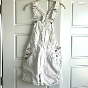 Gap White Denim Shortalls size XS